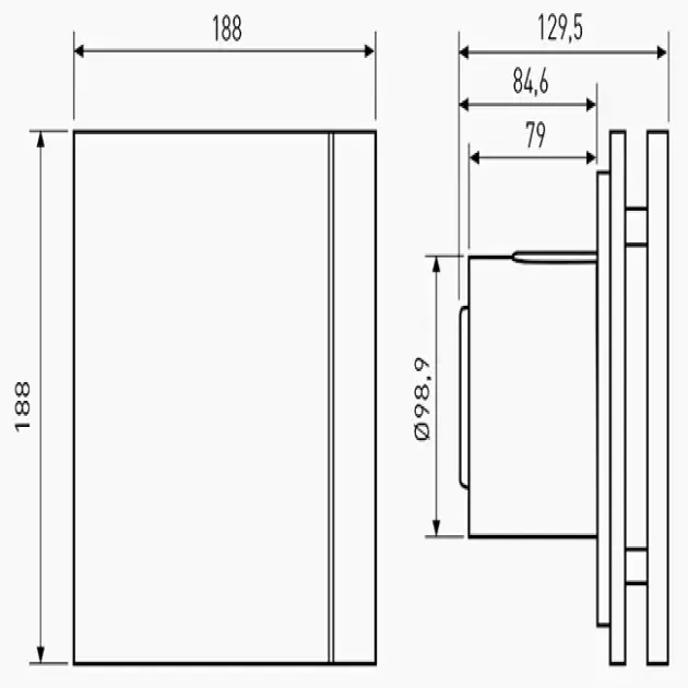 Габаритный чертёж вентилятора Soler&Palau SILENT-100 CZ, фото - 6